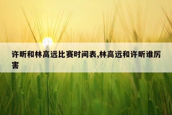 许昕和林高远比赛时间表,林高远和许昕谁厉害