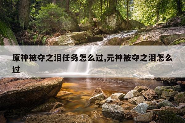 原神被夺之泪任务怎么过,元神被夺之泪怎么过