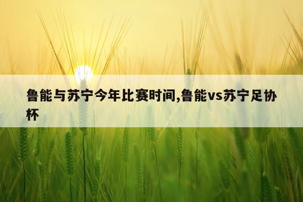 鲁能与苏宁今年比赛时间,鲁能vs苏宁足协杯
