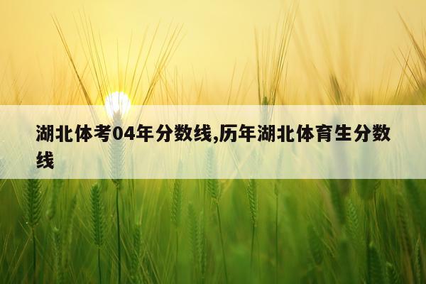 湖北体考04年分数线,历年湖北体育生分数线