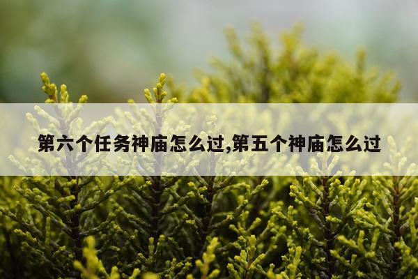 第六个任务神庙怎么过,第五个神庙怎么过