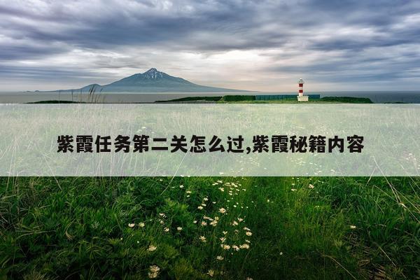 紫霞任务第二关怎么过,紫霞秘籍内容