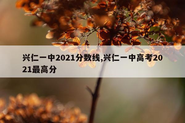 兴仁一中2021分数线,兴仁一中高考2021最高分