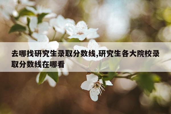 去哪找研究生录取分数线,研究生各大院校录取分数线在哪看