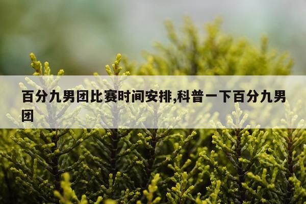 百分九男团比赛时间安排,科普一下百分九男团