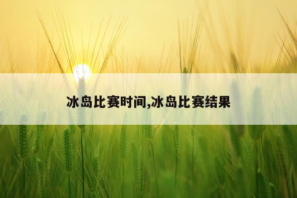 冰岛比赛时间,冰岛比赛结果