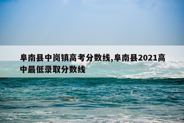 阜南县中岗镇高考分数线,阜南县2021高中最低录取分数线