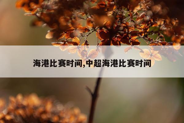 海港比赛时间,中超海港比赛时间