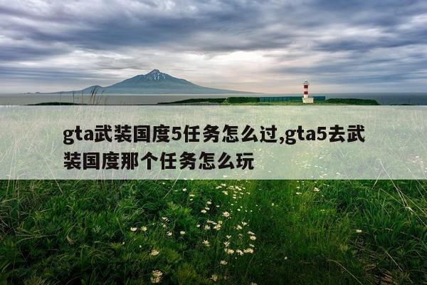 gta武装国度5任务怎么过,gta5去武装国度那个任务怎么玩