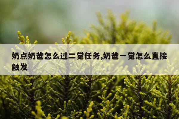 奶点奶爸怎么过二觉任务,奶爸一觉怎么直接触发