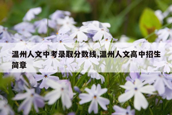 温州人文中考录取分数线,温州人文高中招生简章