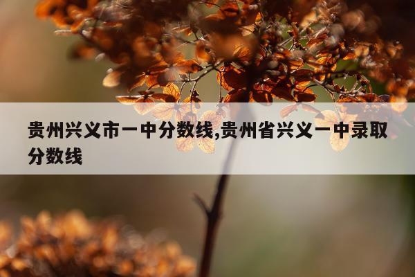 贵州兴义市一中分数线,贵州省兴义一中录取分数线