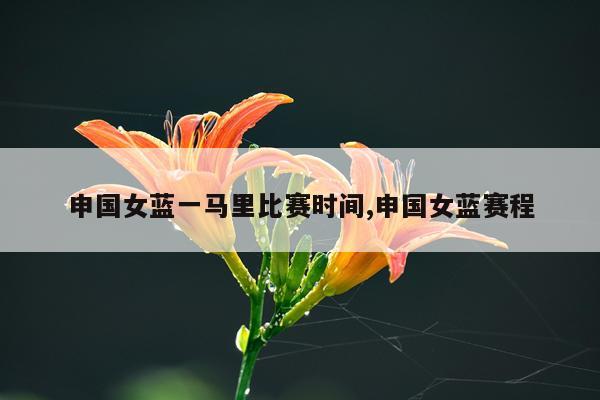 申国女蓝一马里比赛时间,申国女蓝赛程