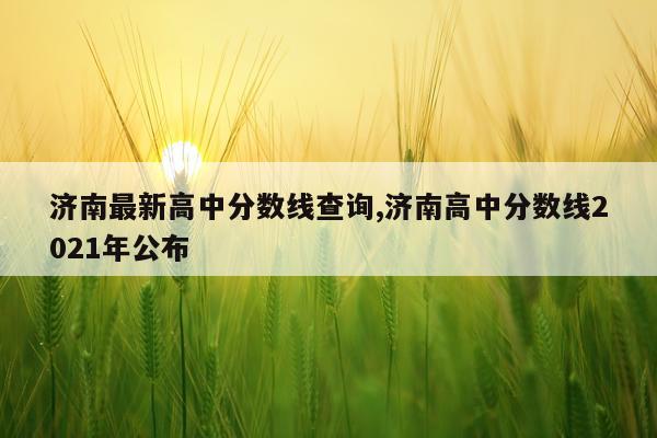 济南最新高中分数线查询,济南高中分数线2021年公布