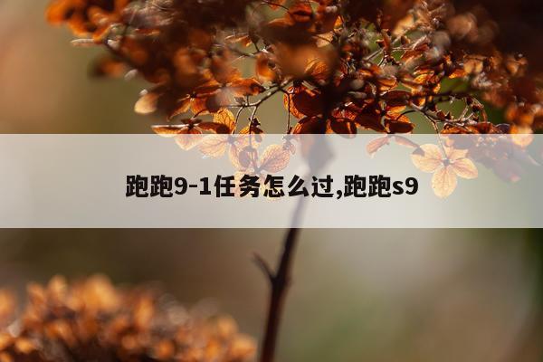 跑跑9-1任务怎么过,跑跑s9