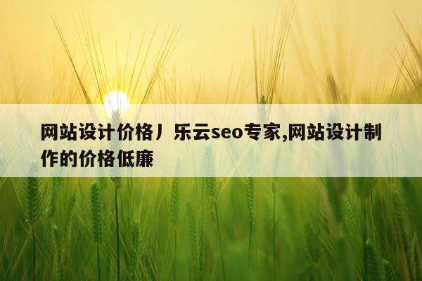 网站设计价格丿乐云seo专家,网站设计制作的价格低廉