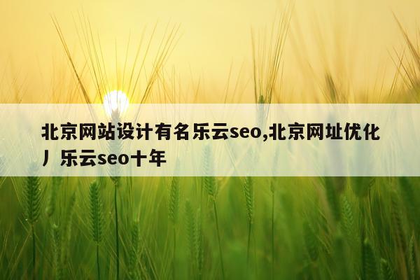 北京网站设计有名乐云seo,北京网址优化丿乐云seo十年