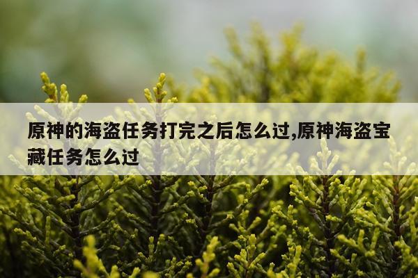 原神的海盗任务打完之后怎么过,原神海盗宝藏任务怎么过