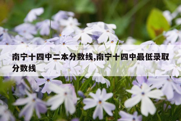 南宁十四中二本分数线,南宁十四中最低录取分数线