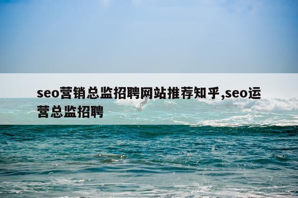 seo营销总监招聘网站推荐知乎,seo运营总监招聘