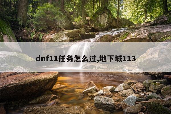 dnf11任务怎么过,地下城113