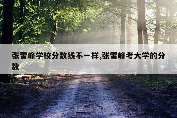 张雪峰学校分数线不一样,张雪峰考大学的分数