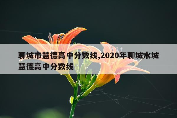 聊城市慧德高中分数线,2020年聊城水城慧德高中分数线