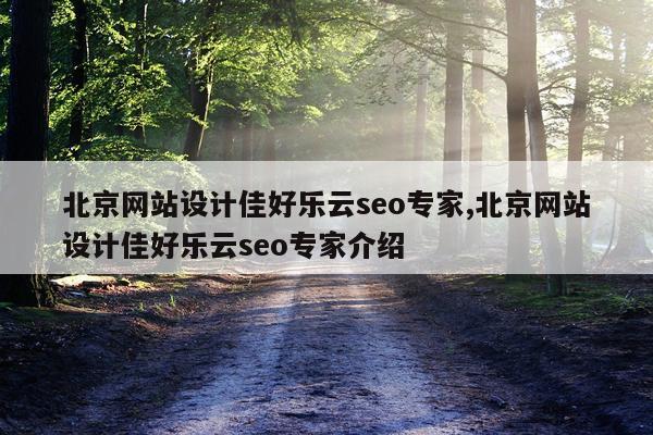 北京网站设计佳好乐云seo专家,北京网站设计佳好乐云seo专家介绍