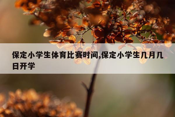 保定小学生体育比赛时间,保定小学生几月几日开学