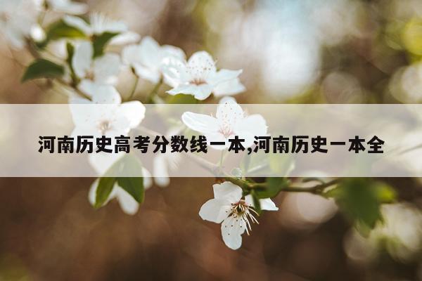 河南历史高考分数线一本,河南历史一本全