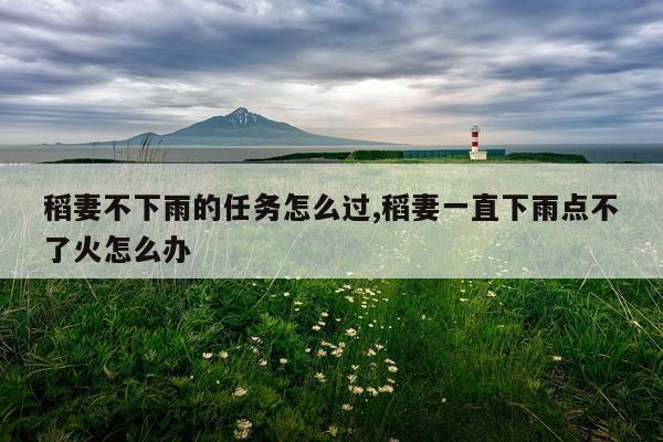稻妻不下雨的任务怎么过,稻妻一直下雨点不了火怎么办