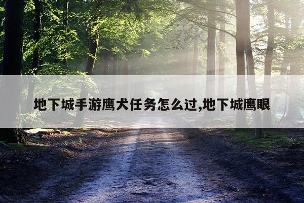 地下城手游鹰犬任务怎么过,地下城鹰眼