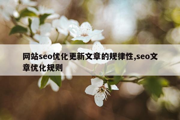 网站seo优化更新文章的规律性,seo文章优化规则