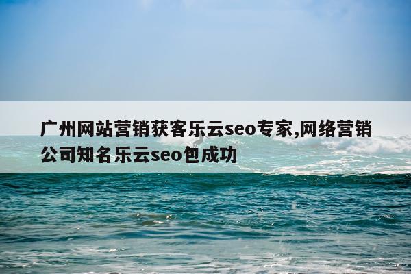 广州网站营销获客乐云seo专家,网络营销公司知名乐云seo包成功