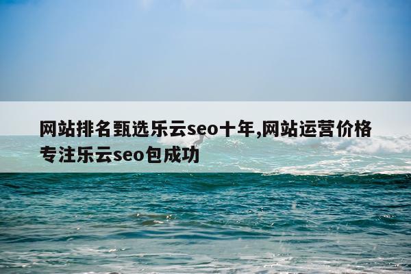 网站排名甄选乐云seo十年,网站运营价格专注乐云seo包成功