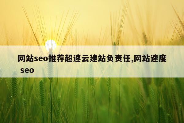 网站seo推荐超速云建站负责任,网站速度 seo