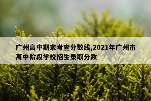 广州高中期末考查分数线,2021年广州市高中阶段学校招生录取分数