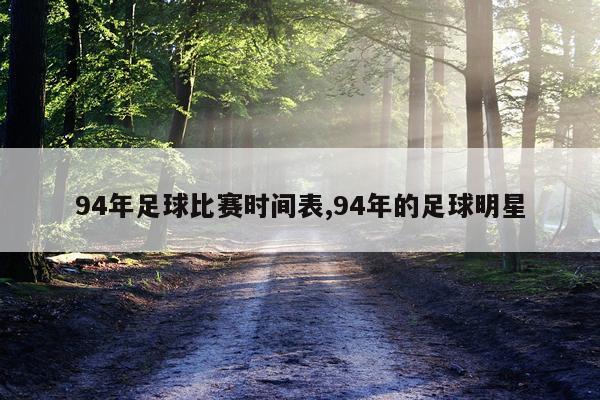 94年足球比赛时间表,94年的足球明星