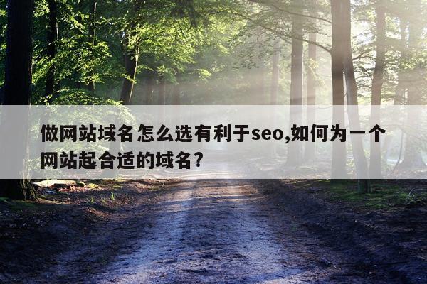 做网站域名怎么选有利于seo,如何为一个网站起合适的域名?