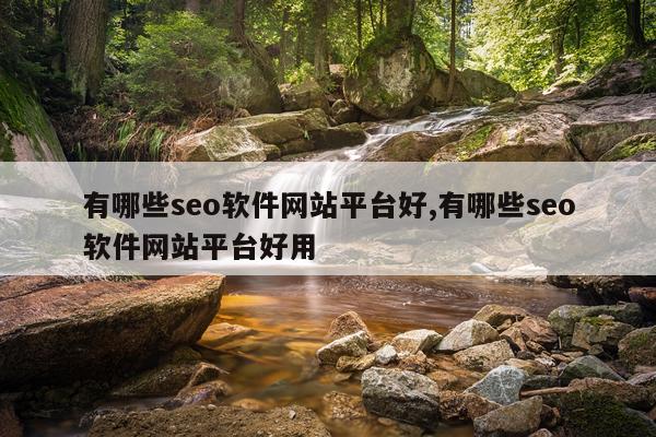 有哪些seo软件网站平台好,有哪些seo软件网站平台好用