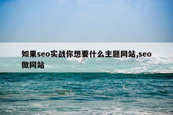 如果seo实战你想要什么主题网站,seo做网站