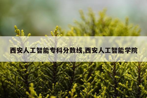 西安人工智能专科分数线,西安人工智能学院