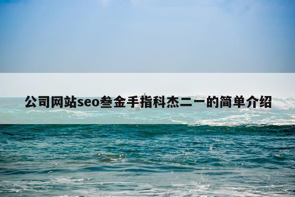 公司网站seo叁金手指科杰二一的简单介绍