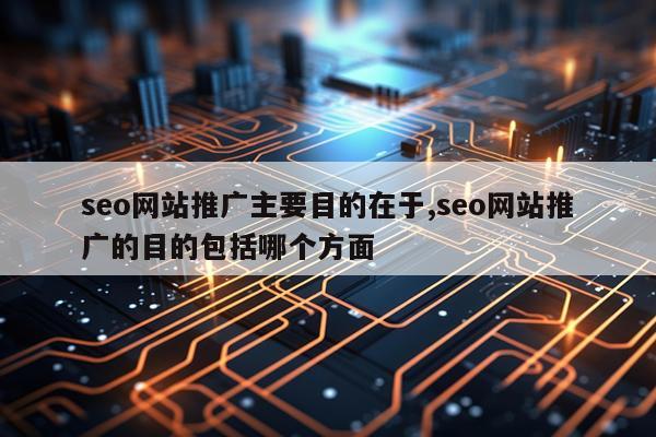 seo网站推广主要目的在于,seo网站推广的目的包括哪个方面