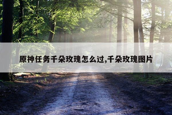 原神任务千朵玫瑰怎么过,千朵玫瑰图片