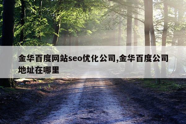 金华百度网站seo优化公司,金华百度公司地址在哪里