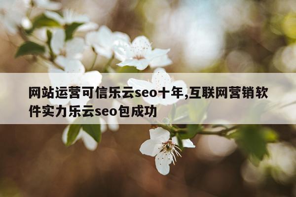 网站运营可信乐云seo十年,互联网营销软件实力乐云seo包成功