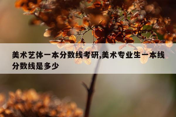 美术艺体一本分数线考研,美术专业生一本线分数线是多少