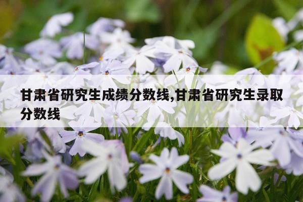 甘肃省研究生成绩分数线,甘肃省研究生录取分数线