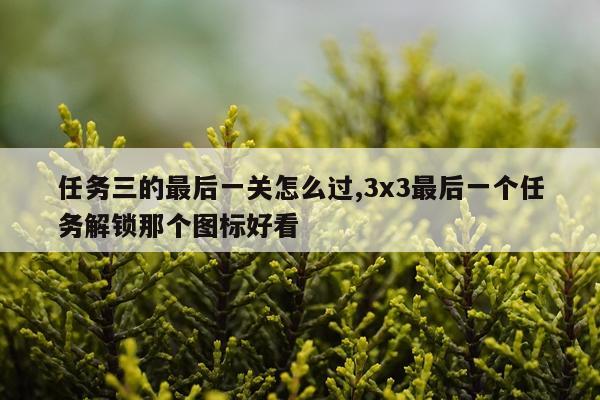 任务三的最后一关怎么过,3x3最后一个任务解锁那个图标好看